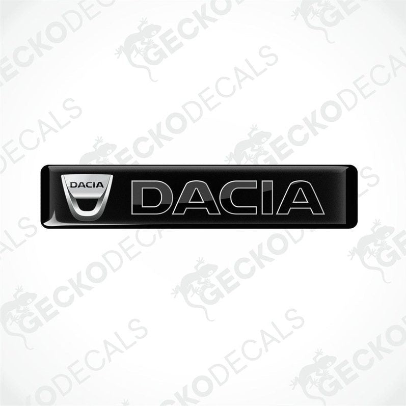  Black vinyl stickers with the word 'DACIA' written in bold letters, placed against a white background.