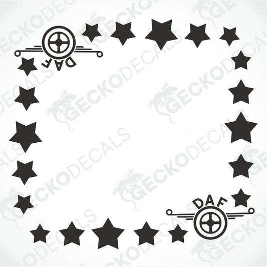 DAF Stars side window decals black die-cut vinyl truck sticker set