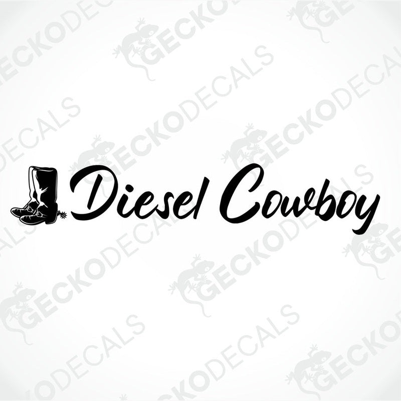Black Diesel Cowboy cowboy boot decal on transfer paper