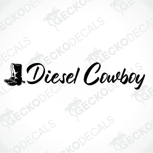 Black Diesel Cowboy cowboy boot decal on transfer paper