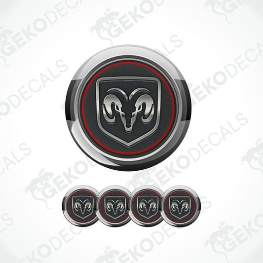Set of Dodge logo emblems on a white background with 'Gekodecals' branding.