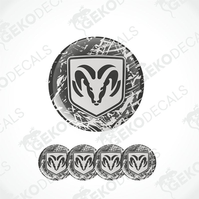 A set of vinyl decals with a Dodge brand logo, designed for use as car stickers.