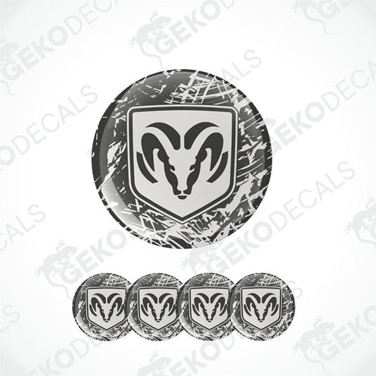 A set of vinyl decals with a Dodge brand logo, designed for use as car stickers.