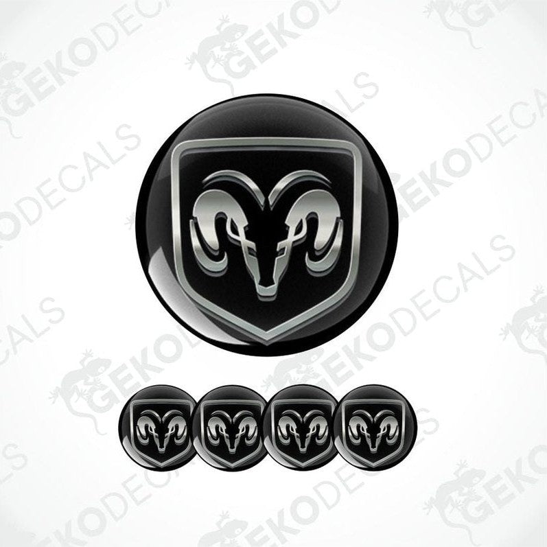 Dodge logo and four smaller logos on a white background with 'Gekodecals' branding.