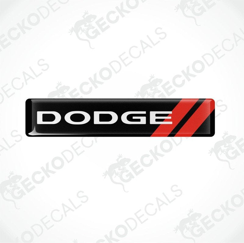  Black vinyl decals with red stripes and the text 'DODGE' displayed prominently on each decal.