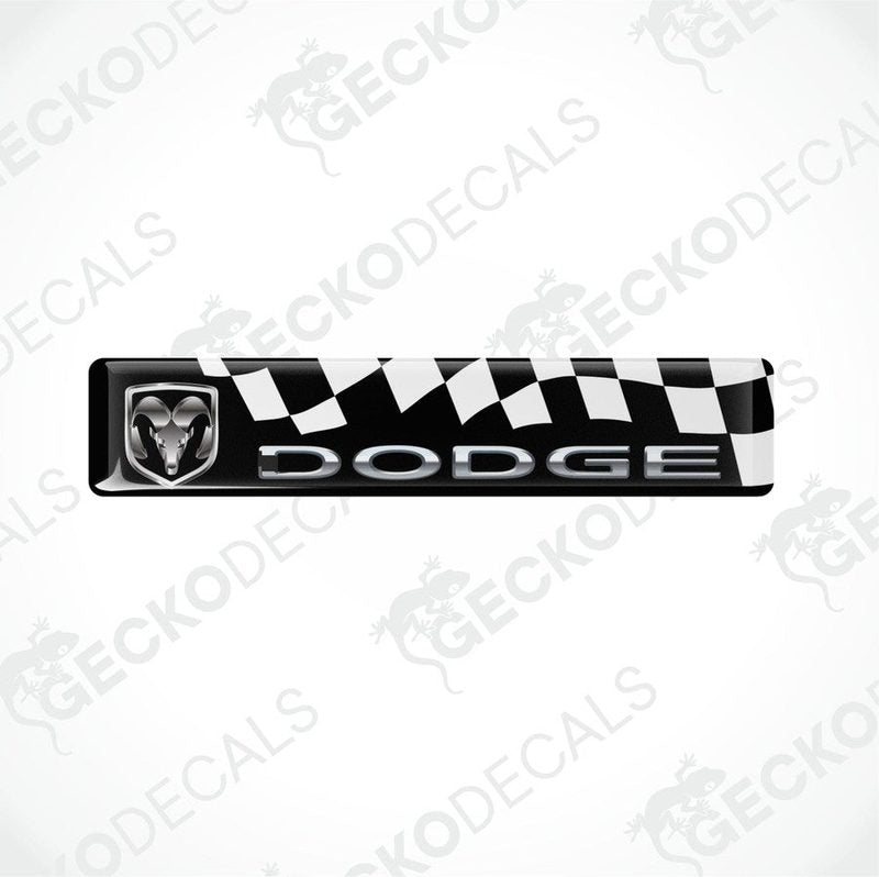 Black and white checkered vinyl decals with the Dodge logo