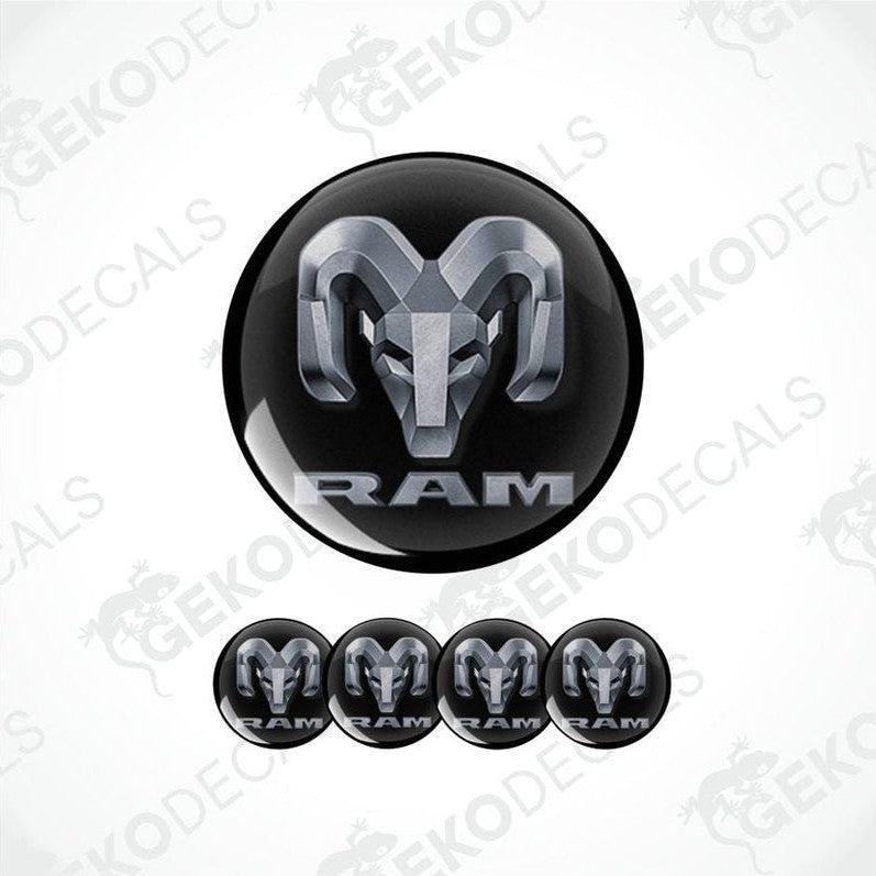 Set of RAM logo decal stickers on a white background
