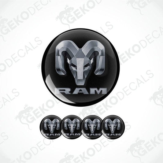 Set of RAM logo decal stickers on a white background