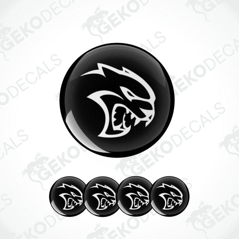A set of black vinyl decals with a white SRT logo, displayed on a white background.
