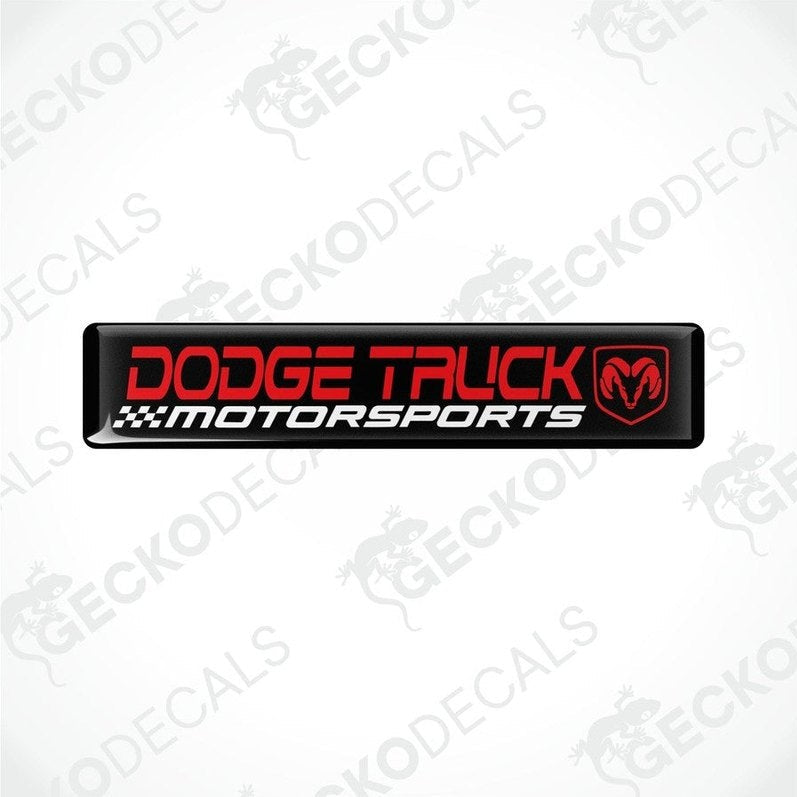 Black, red, and white vinyl decals with the text 'DODGE TRUCK MOTORSPORTS' and the Dodge Viper logo.