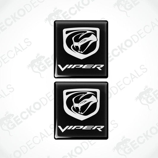 Two black vinyl stickers with the word 'VIPER' printed on them, arranged one on top of the other.