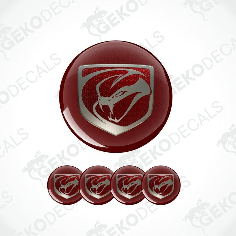 Red and silver emblem decal with a wolf design on a white background with 'Gekodecals' branding.