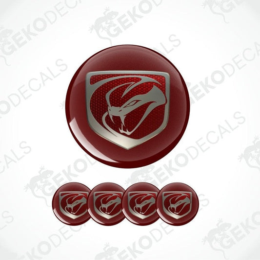 Red and silver emblem decal with a wolf design on a white background with 'Gekodecals' branding.