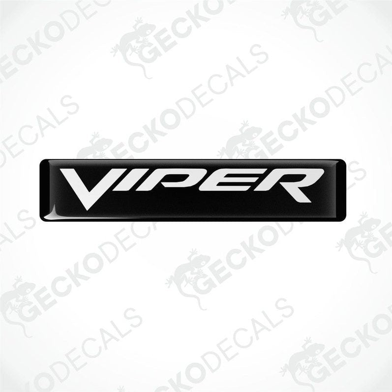 Black and white vinyl decals with the text 'VIPER' on them, presented against a white background.