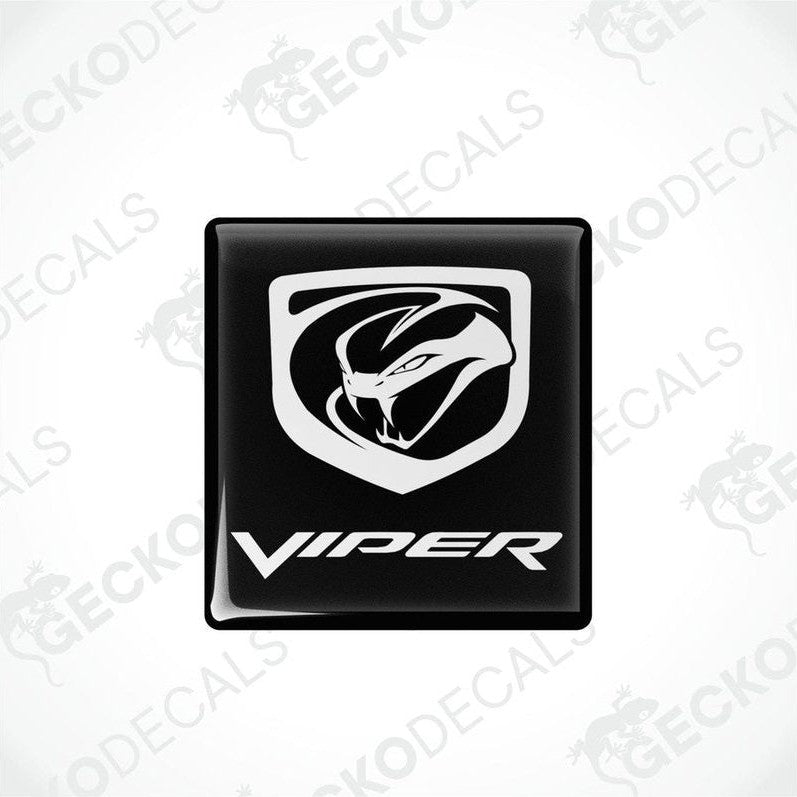 Black vinyl stickers with the word 'VIPER' printed on them, arranged one on top of the other.