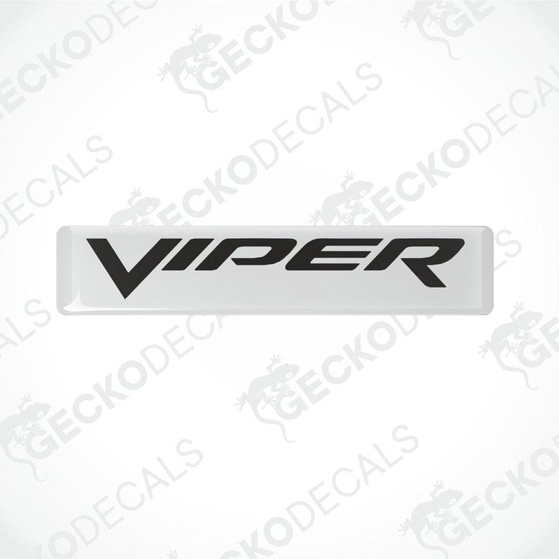 White and black vinyl decals with the text 'VIPER' on them, presented against a white background.