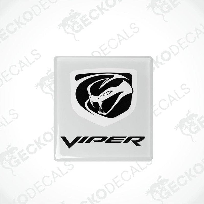  White vinyl stickers with the word 'VIPER' printed on them, arranged one on top of the other.