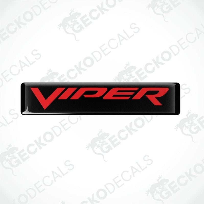 Black and red vinyl decals with the text 'VIPER' on them, presented against a white background.