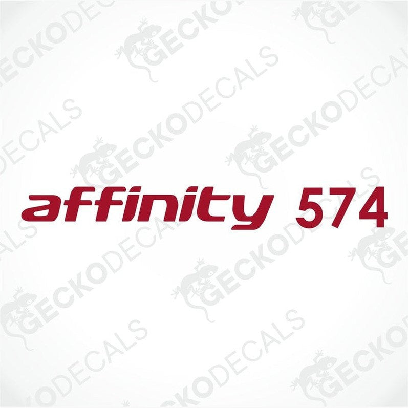 Red ELDDIS Affinity 574 caravan exterior and interior die-cut sticker