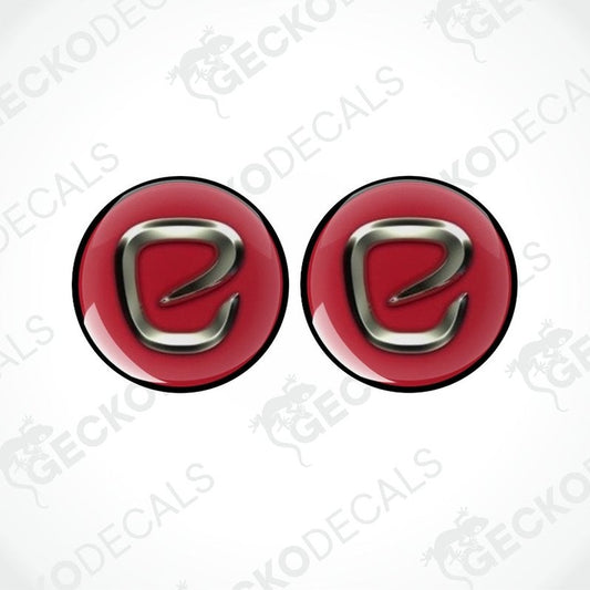 Two round red and black epoxy decals with the ELDDIS logo in the center.
