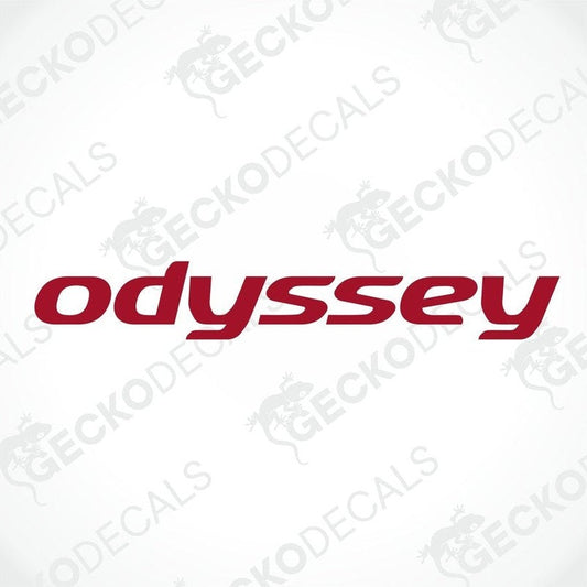 Red Odyssey die-cut caravan sticker for ELDDIS interior or exterior use