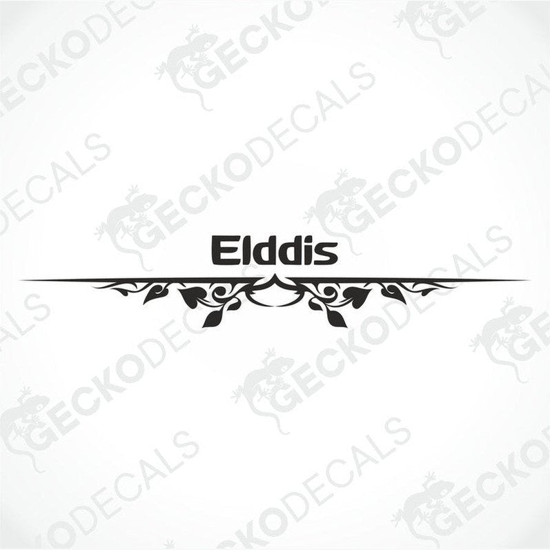 A white caravan rear with a red and white 'Elddis' brand decal.