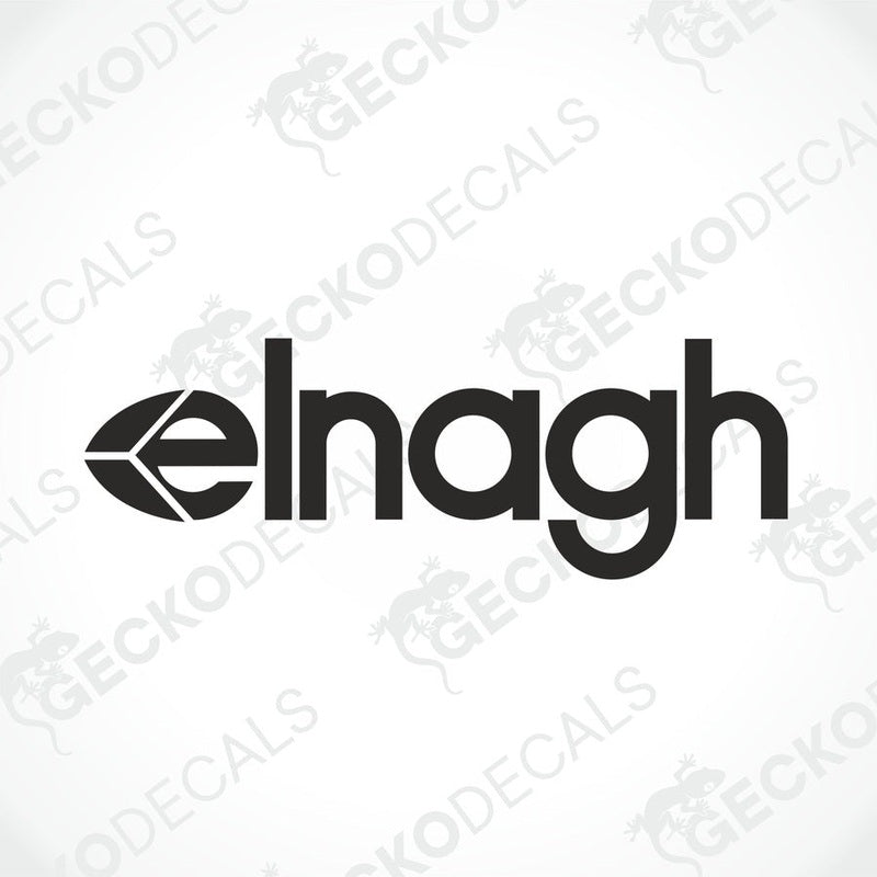 A die cut sticker with the brand name 'elnagh' in a stylized font, intended for use on vehicles or other surfaces.