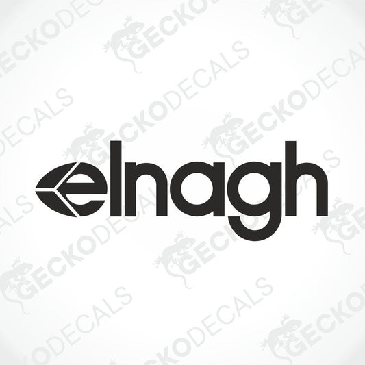 A die cut sticker with the brand name 'elnagh' in a stylized font, intended for use on vehicles or other surfaces.