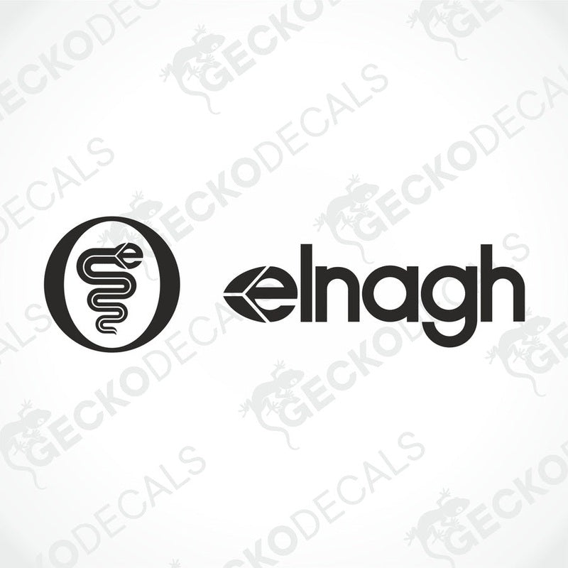A die cut sticker with a logo and the word 'elnagh' displayed on a white background.