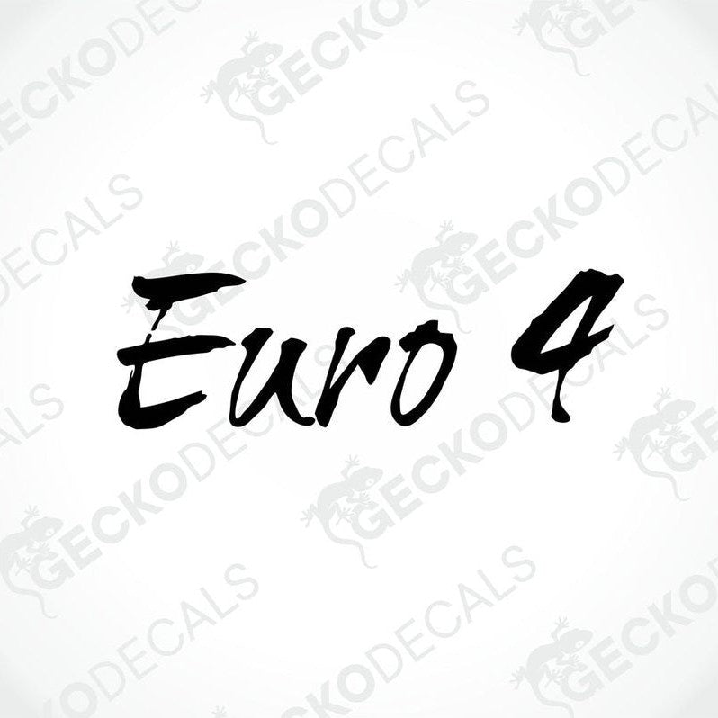 Black Euro 4 die-cut vinyl decal with bold brush-stroke design