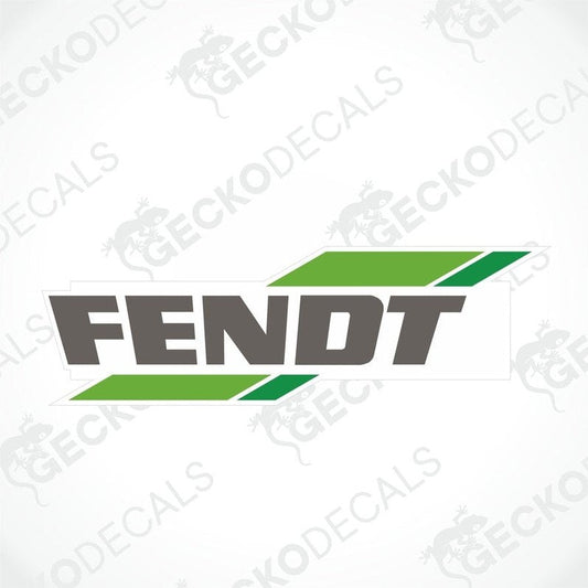 A die cut sticker with the brand name FENDT, featuring black, green, and white colors.