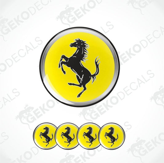 Ferrari logo decal set on a white background