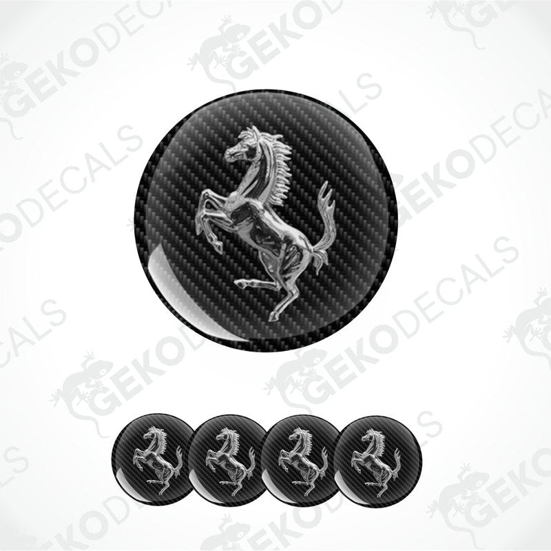 Ferrari logo car decal set on a white background with 'Gekodecals' branding.