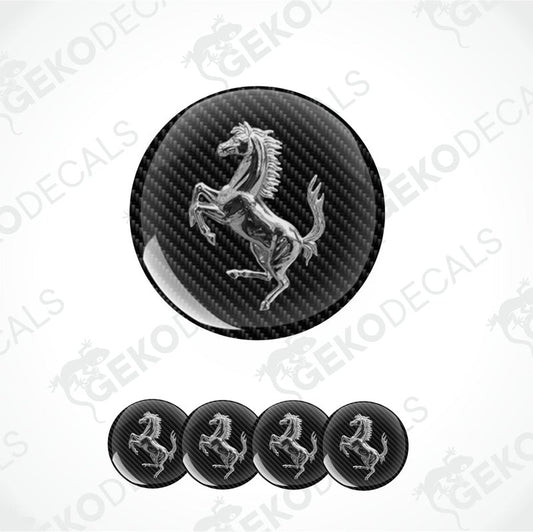 Ferrari logo car decal set on a white background with 'Gekodecals' branding.