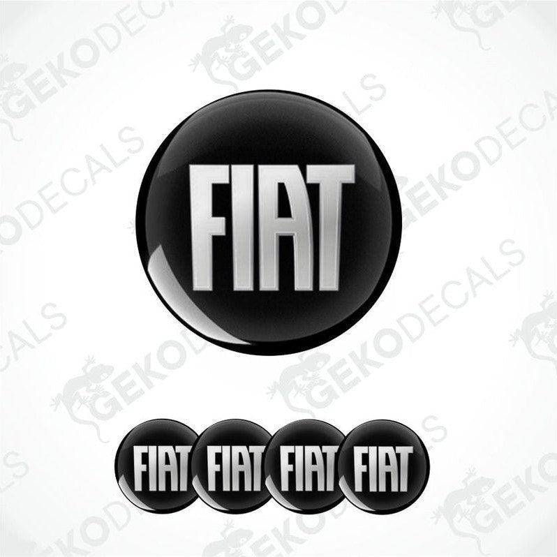 Black Fiat logo decal with multiple instances on a white background
