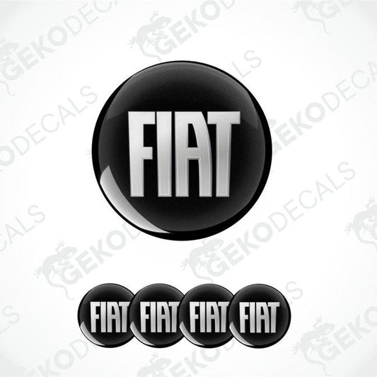 Black Fiat logo decal with multiple instances on a white background