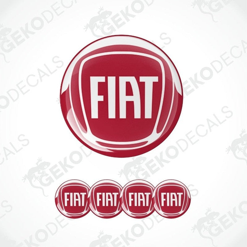 Glossy red Fiat vinyl wheel emblem stickers