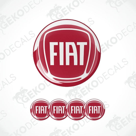 Glossy red Fiat vinyl wheel emblem stickers