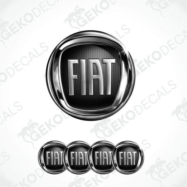 Fiat logo and name printed on a white background with 'Gekodecals' branding.