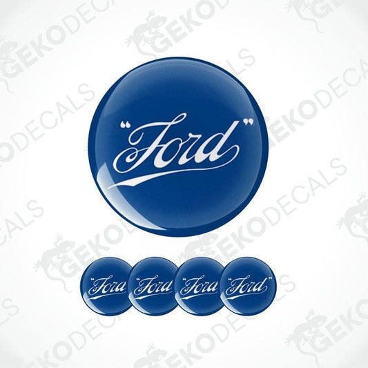 Ford logo in blue and white on a white background