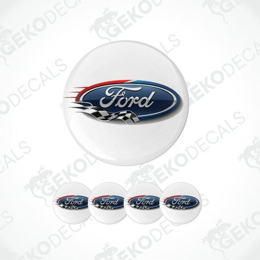 Ford logo decal on a white background with GECKODECALS watermark.