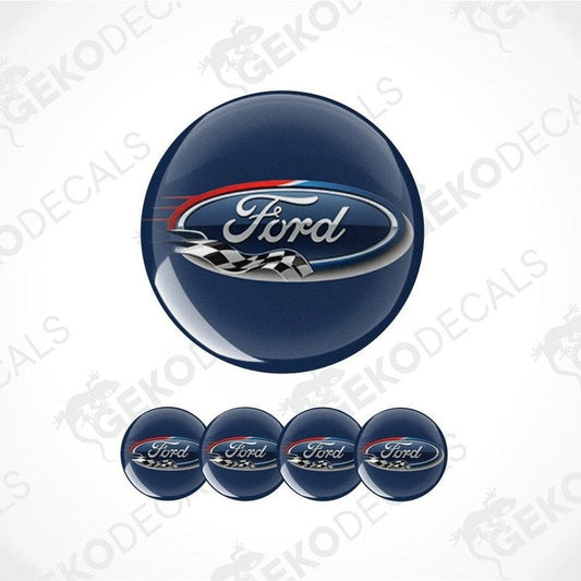 Ford logo decal on a white background with 'Geckodecals' watermark.