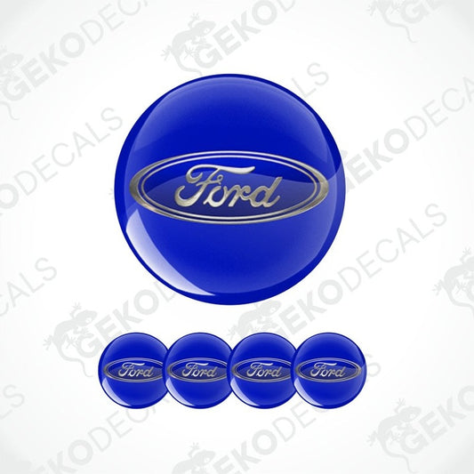 Ford logo on a blue background with five smaller logos below.