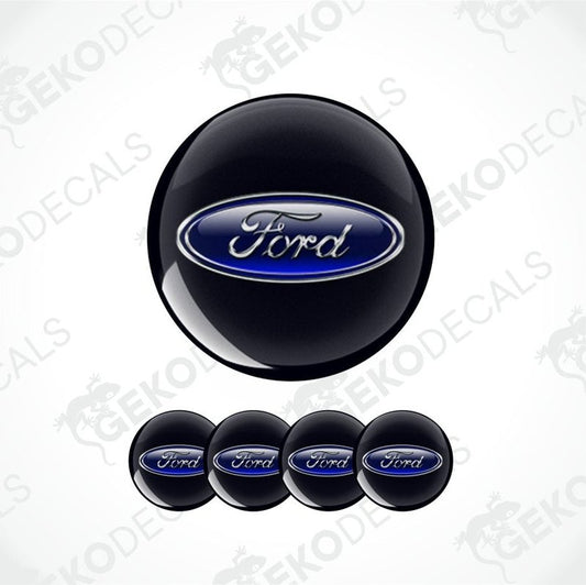 Ford logo on a black background with five smaller logos below.