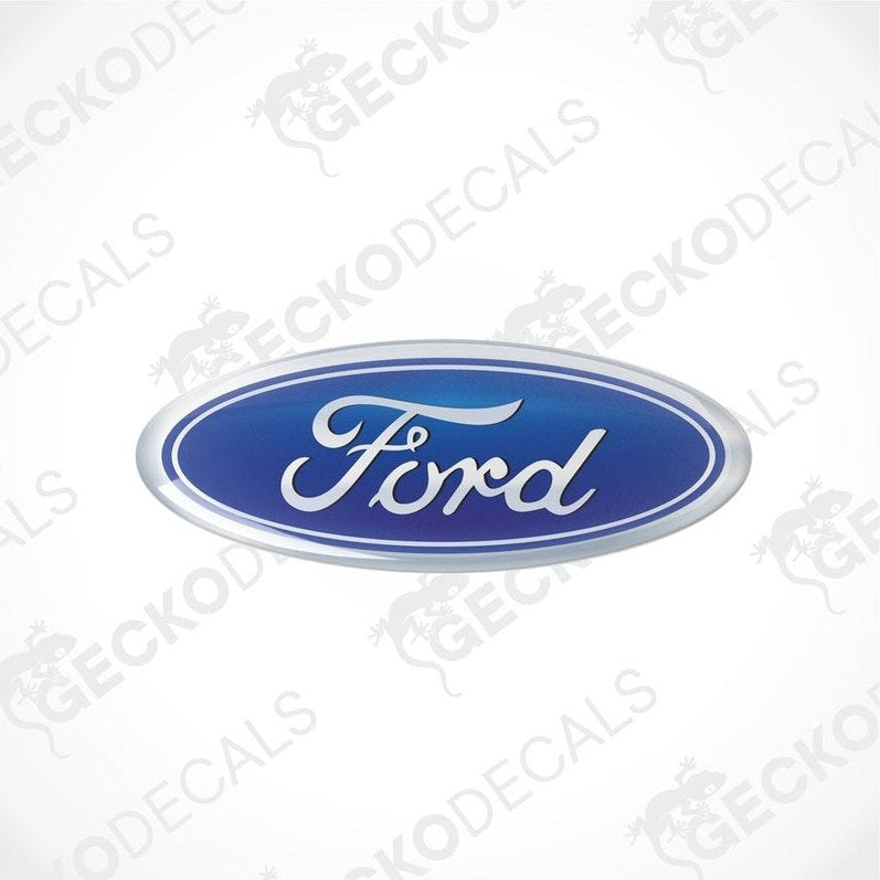 Blue vinyl stickers with the FORD logo, designed to be applied on a vehicle.