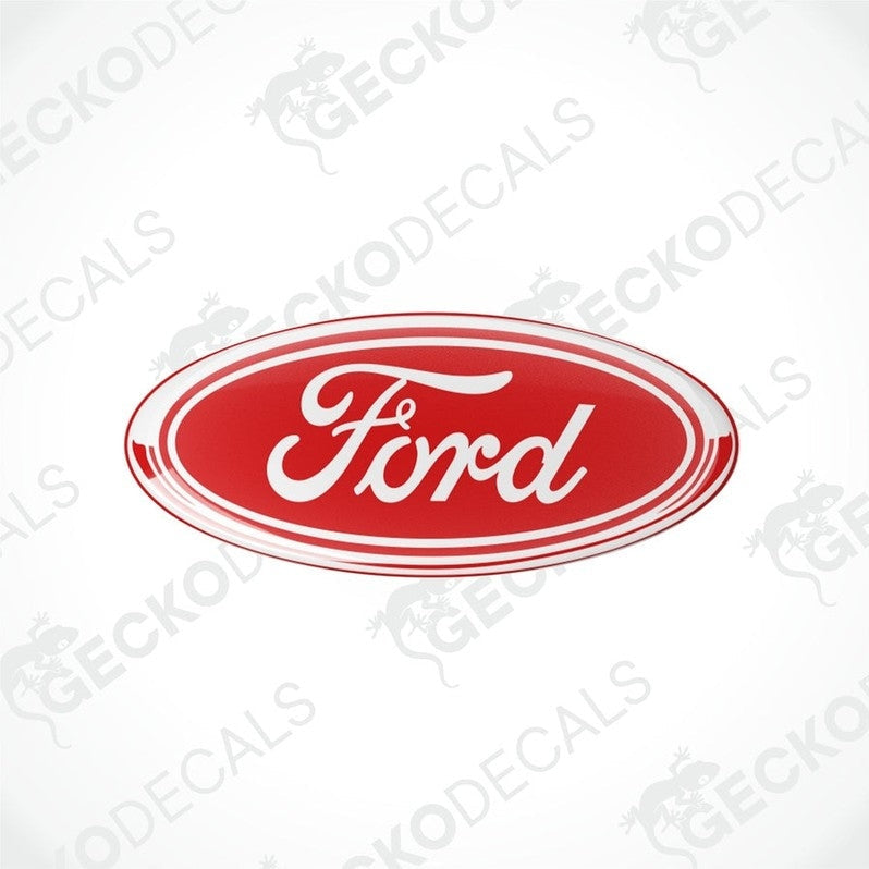 Red oval-shaped vinyl decals with the 'Ford' brand logo in white lettering.