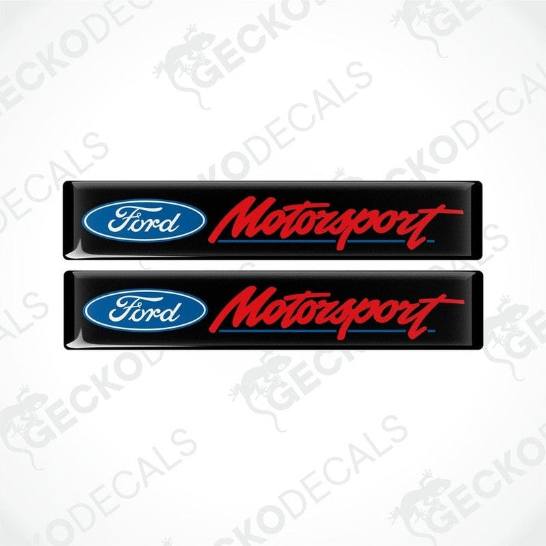 Two black, blue, and red vinyl decals with the Ford Motorsport logo.