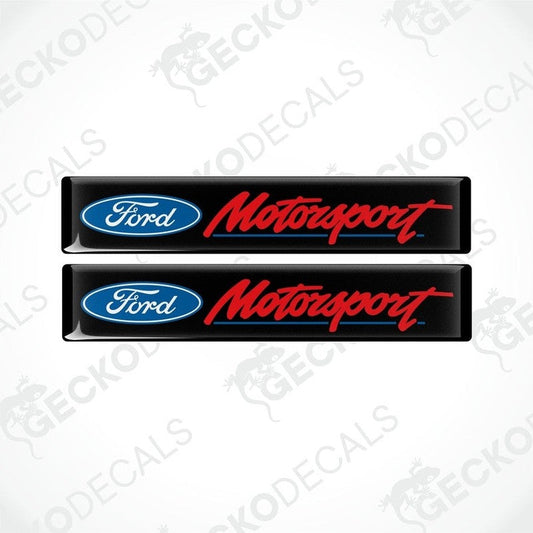Two black, blue, and red vinyl decals with the Ford Motorsport logo.