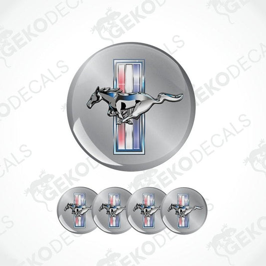 Ford Mustang logo with horse emblem on a white background