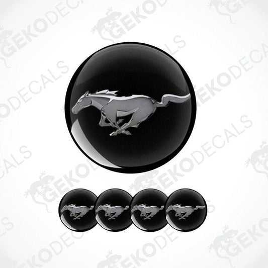 Ford Mustang logo and five smaller versions on a white background with 'Geckodecals' branding.